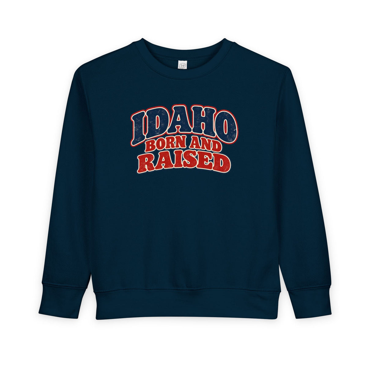 Idaho Born and Raised Retro 1970s Unisex Toddler Sweatshirt
