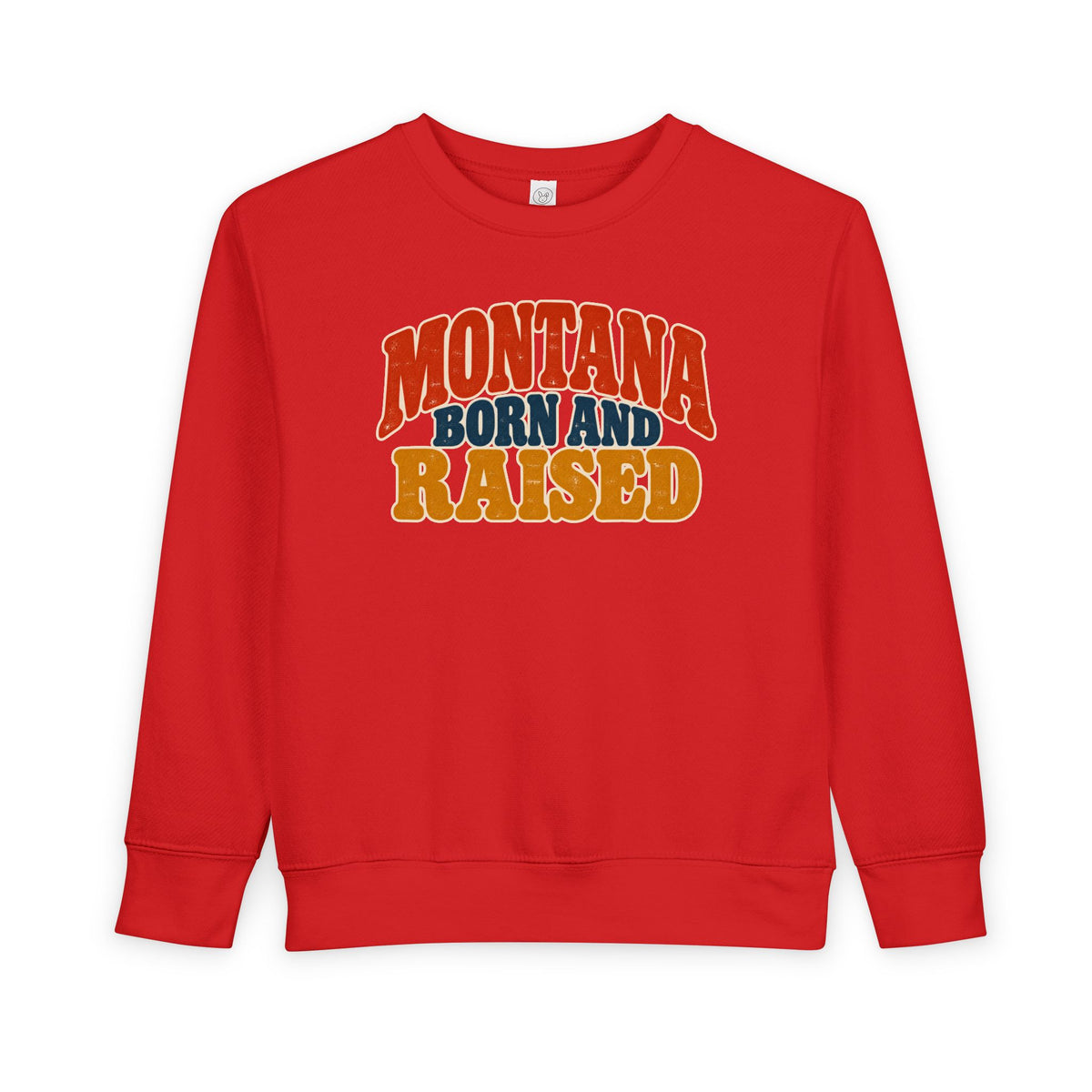 Montana Born and Raised Retro 1970s Unisex Toddler Sweatshirt Graphic