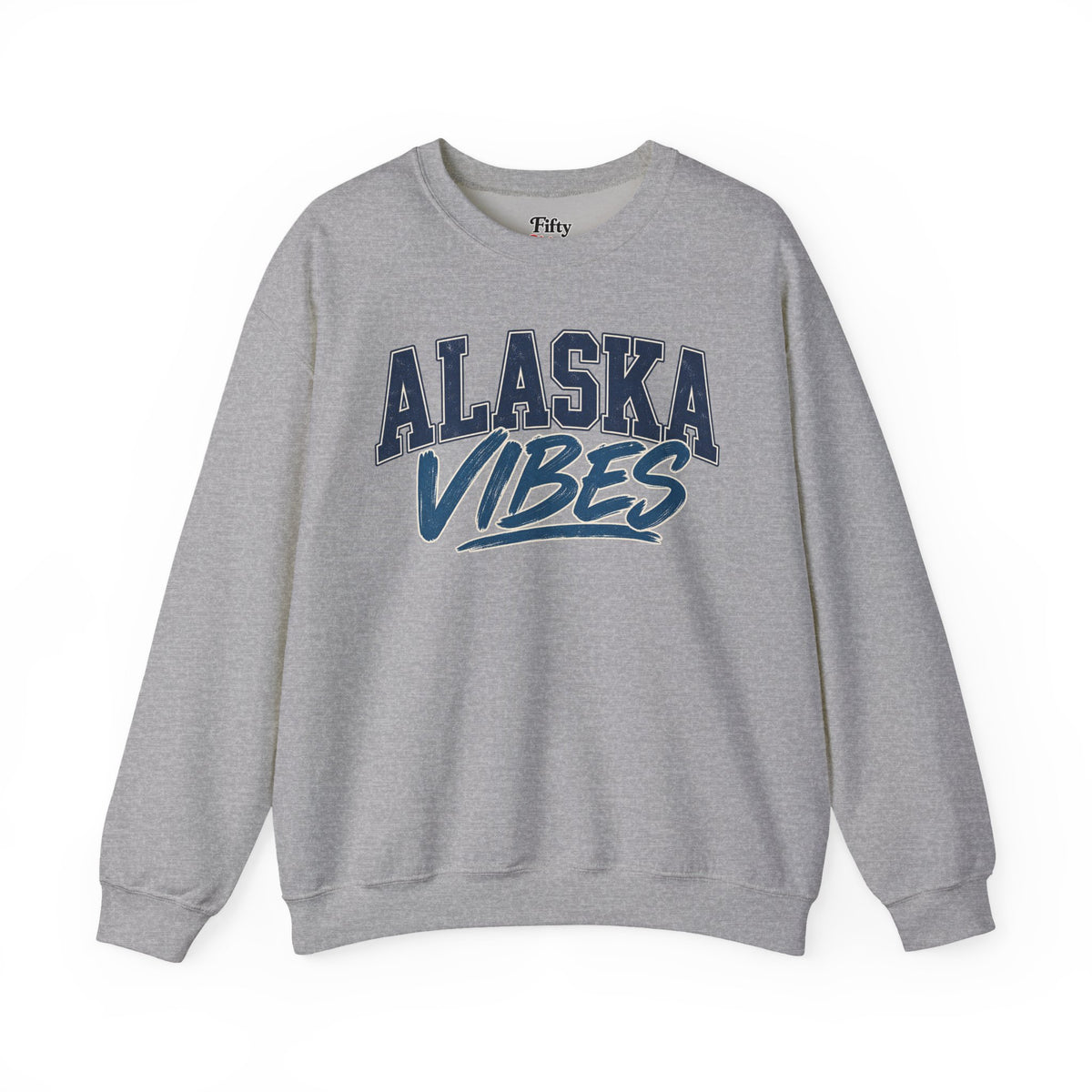 Alaska Vibes Unisex Crewneck Sweatshirt State Name Graphic