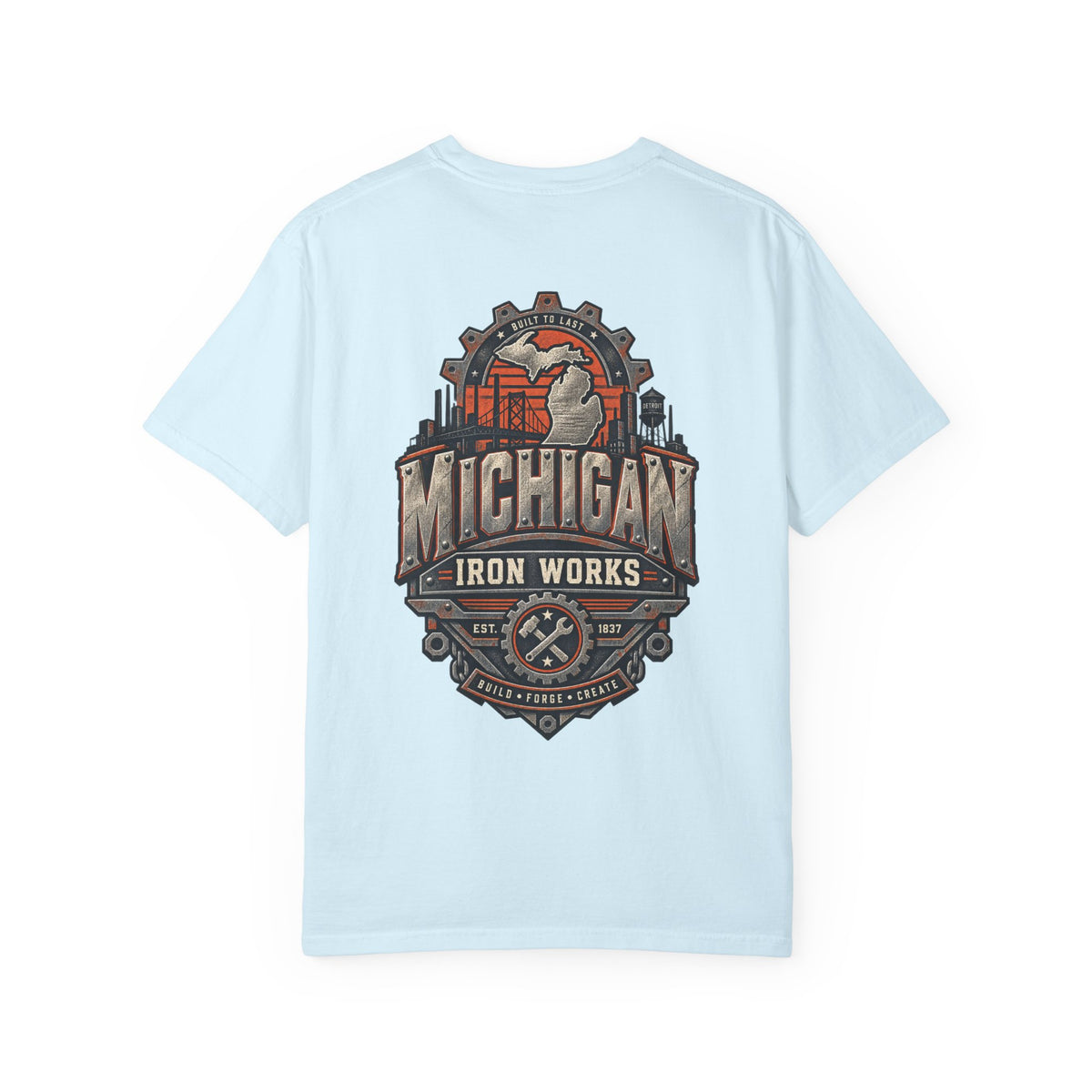 Michigan Iron Works Unisex Comfort Color 1717 Streetwear Graphic Tee