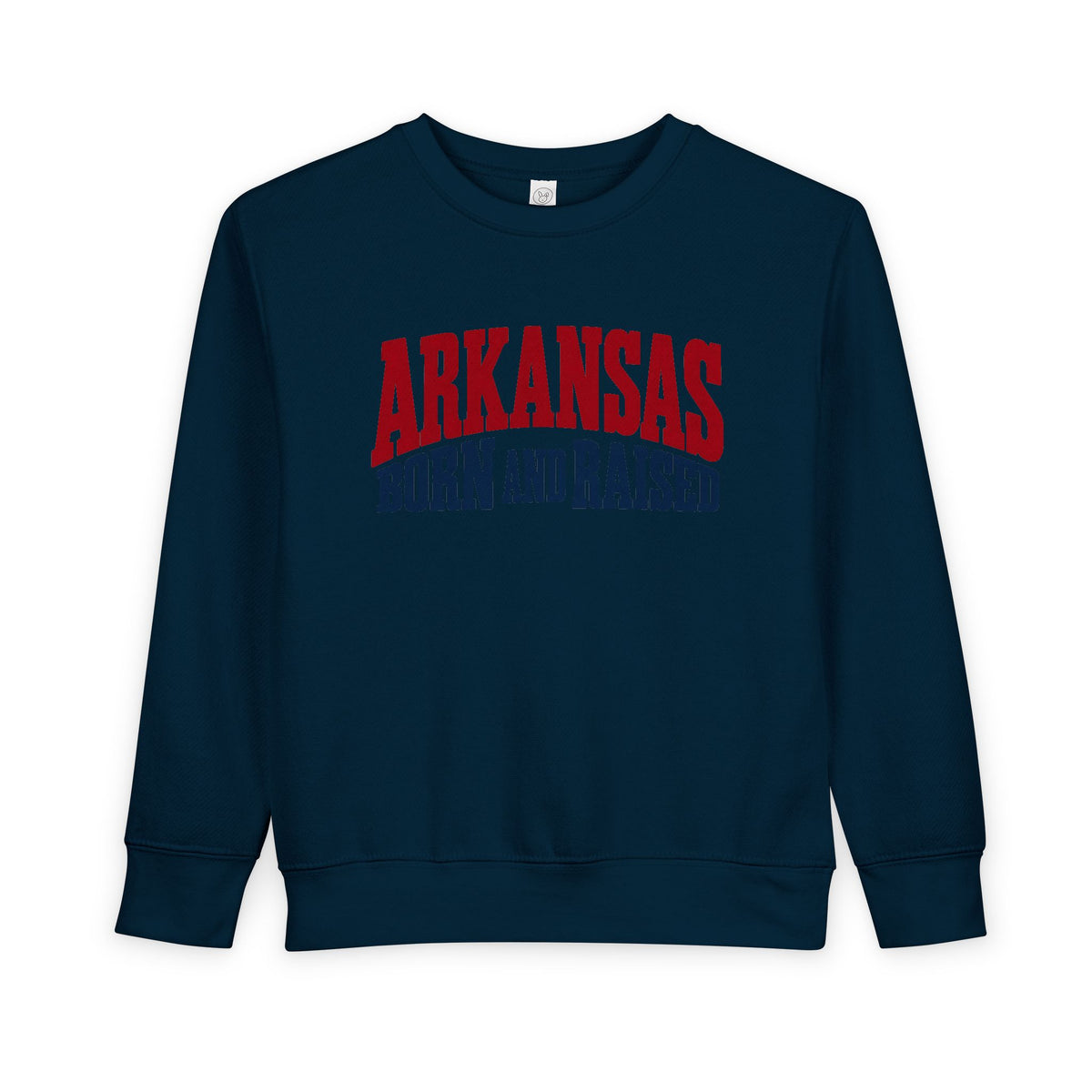 Arkansas Born and Raised Bold Vintage State Pride Unisex Toddler Sweatshirt