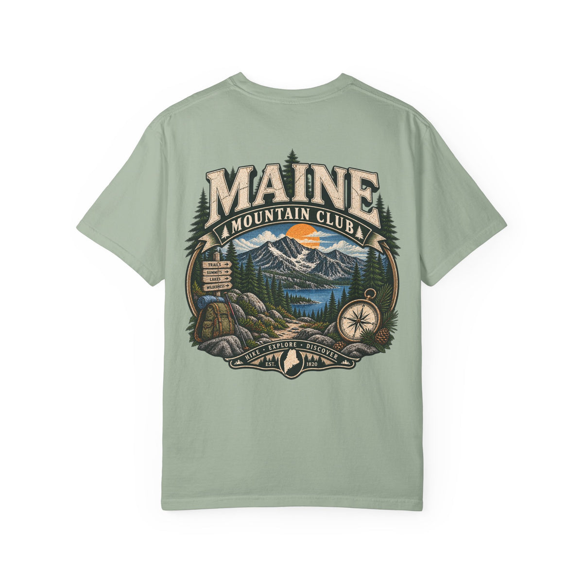 Maine Mountain Club Unisex Comfort Color 1717 Streetwear Graphic Tee