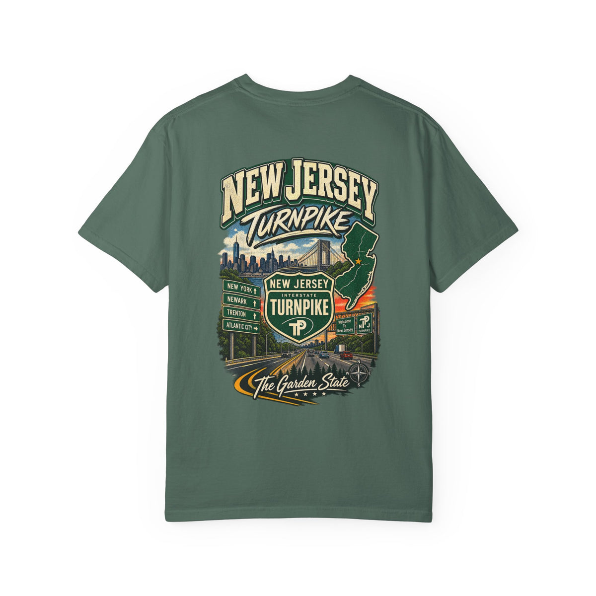 New Jersey Turnpike Unisex Comfort Color 1717 Streetwear Graphic Tee