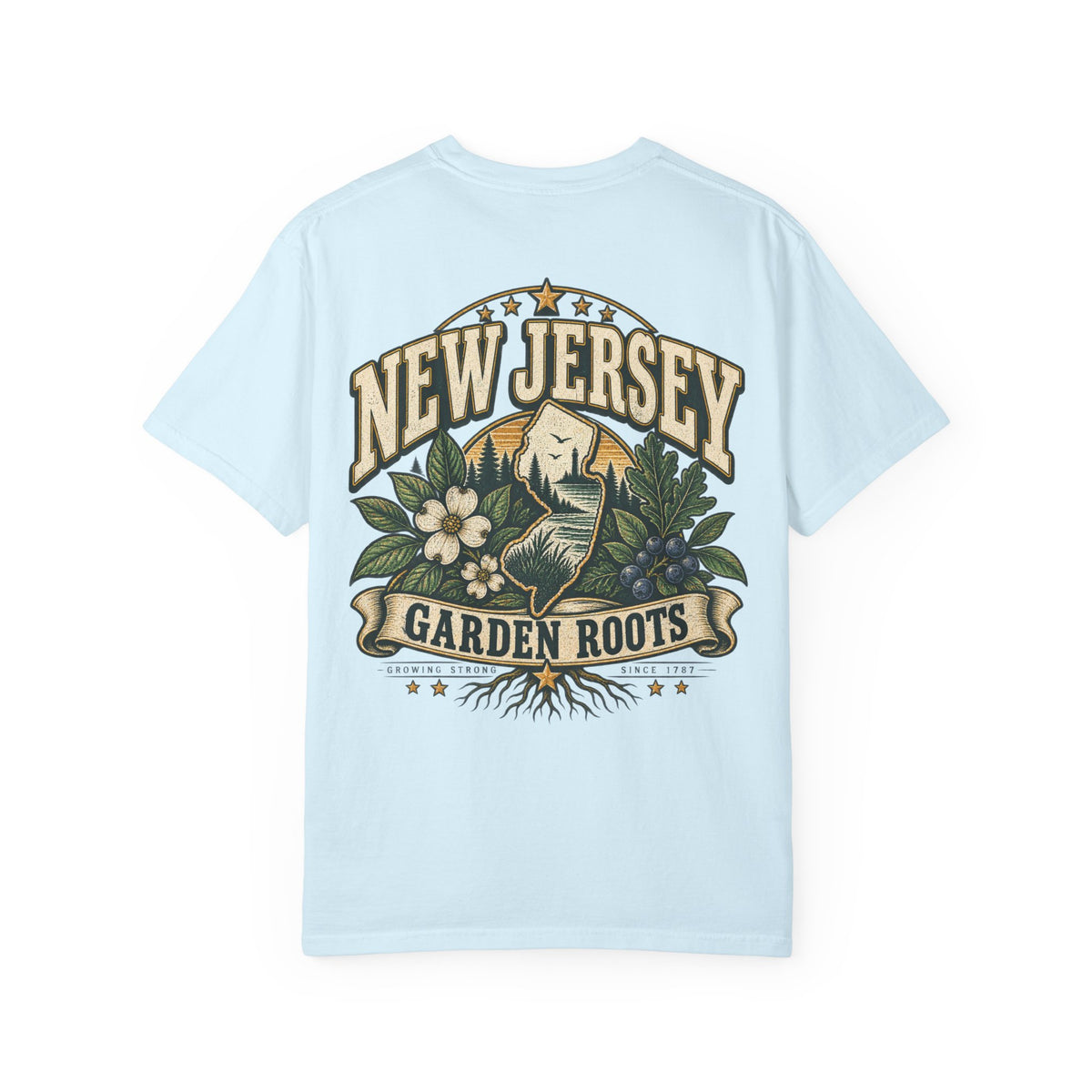 New Jersey Garden Roots Unisex Comfort Color 1717 Streetwear Graphic Tee