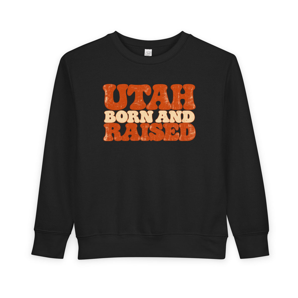 Utah Born and Raised Retro 1970s Unisex Toddler Sweatshirt