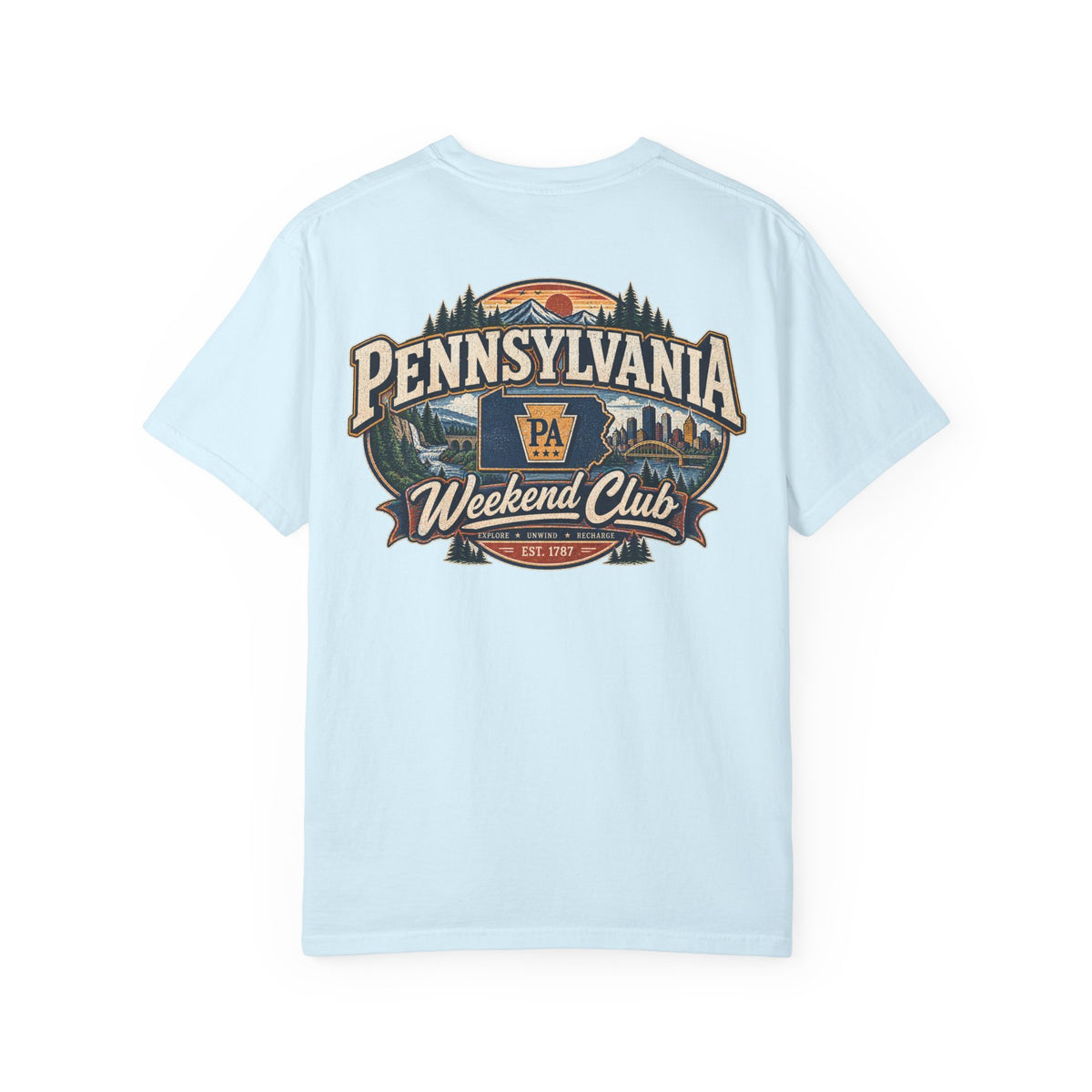 Pennsylvania Weekend Club Unisex Comfort Color 1717 Streetwear Graphic Tee