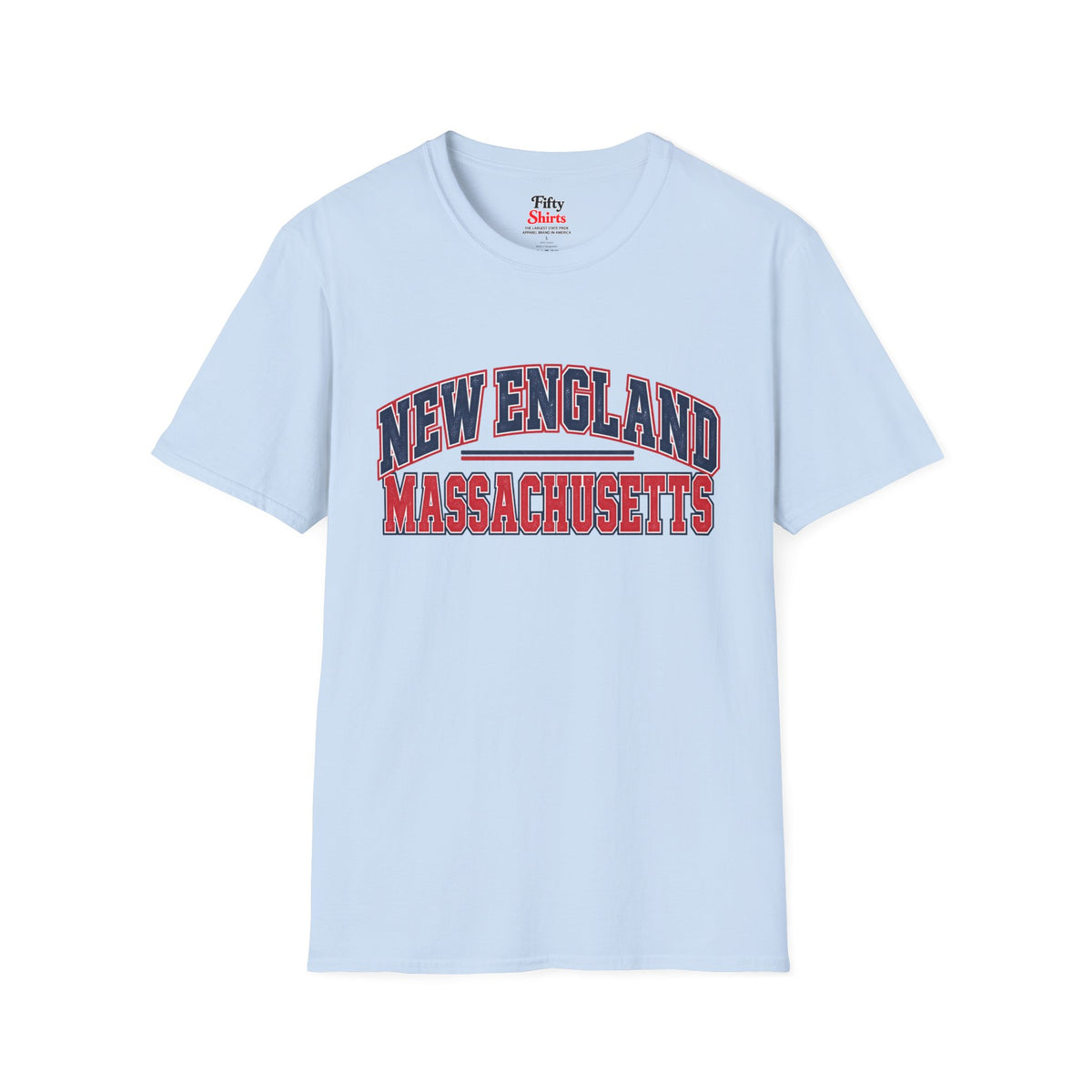 New England Massachusetts Unisex Softstyle T Shirt State Name Graphic Tee