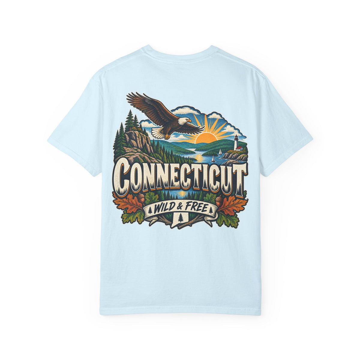 Connecticut Wild & Free Unisex Comfort Color 1717 Streetwear Graphic Tee