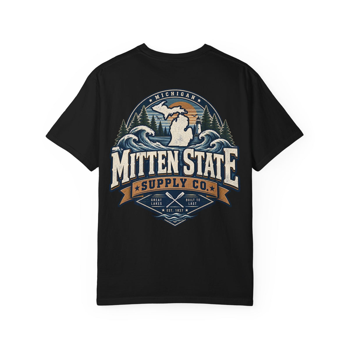 Michigan Mitten State Supply Co. Unisex Comfort Color 1717 Streetwear Graphic Tee