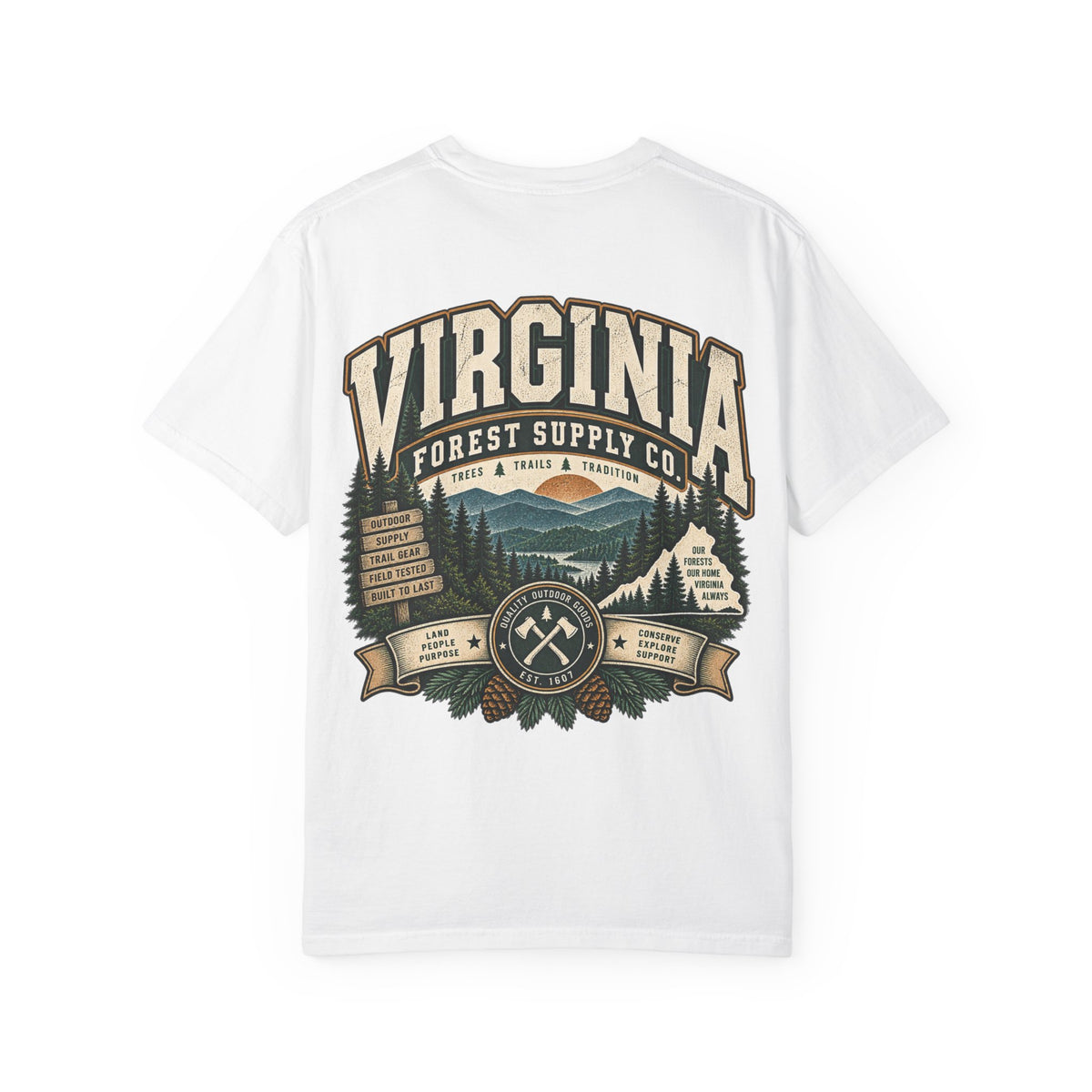 Virginia Forest Supply Co Unisex Comfort Color 1717 Streetwear Graphic Tee