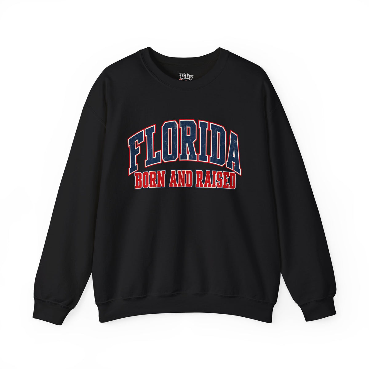 Florida Born and Raised Vintage Collegiate Unisex Sweatshirt Graphic