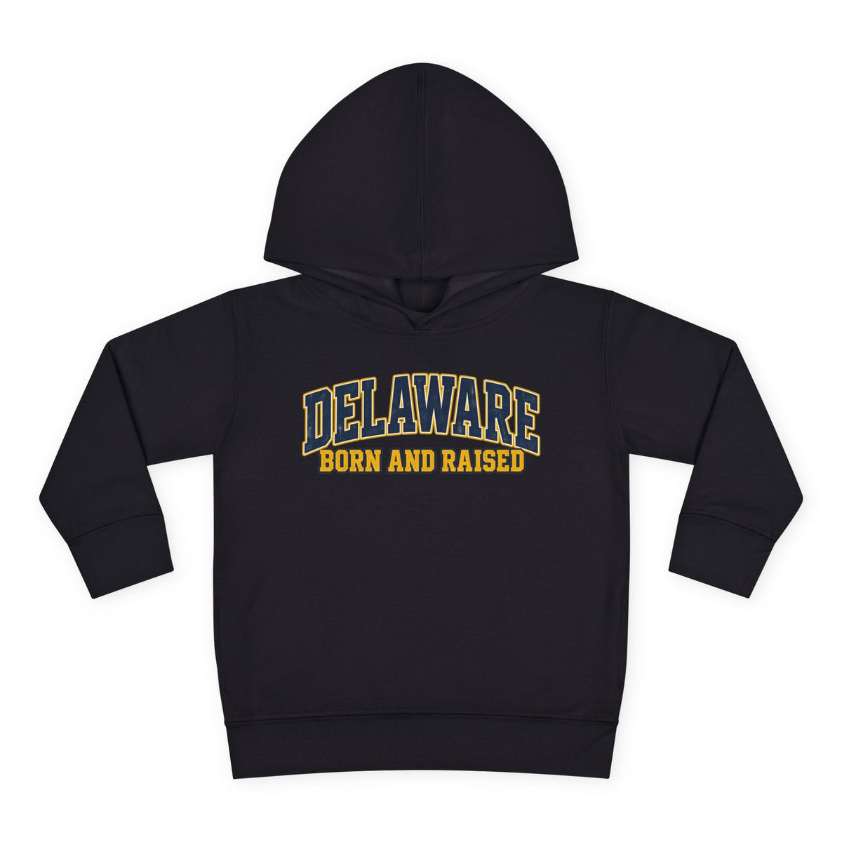 Delaware Born and Raised Old-School Athletic Unisex Toddler Pullover Fleece Hoodie