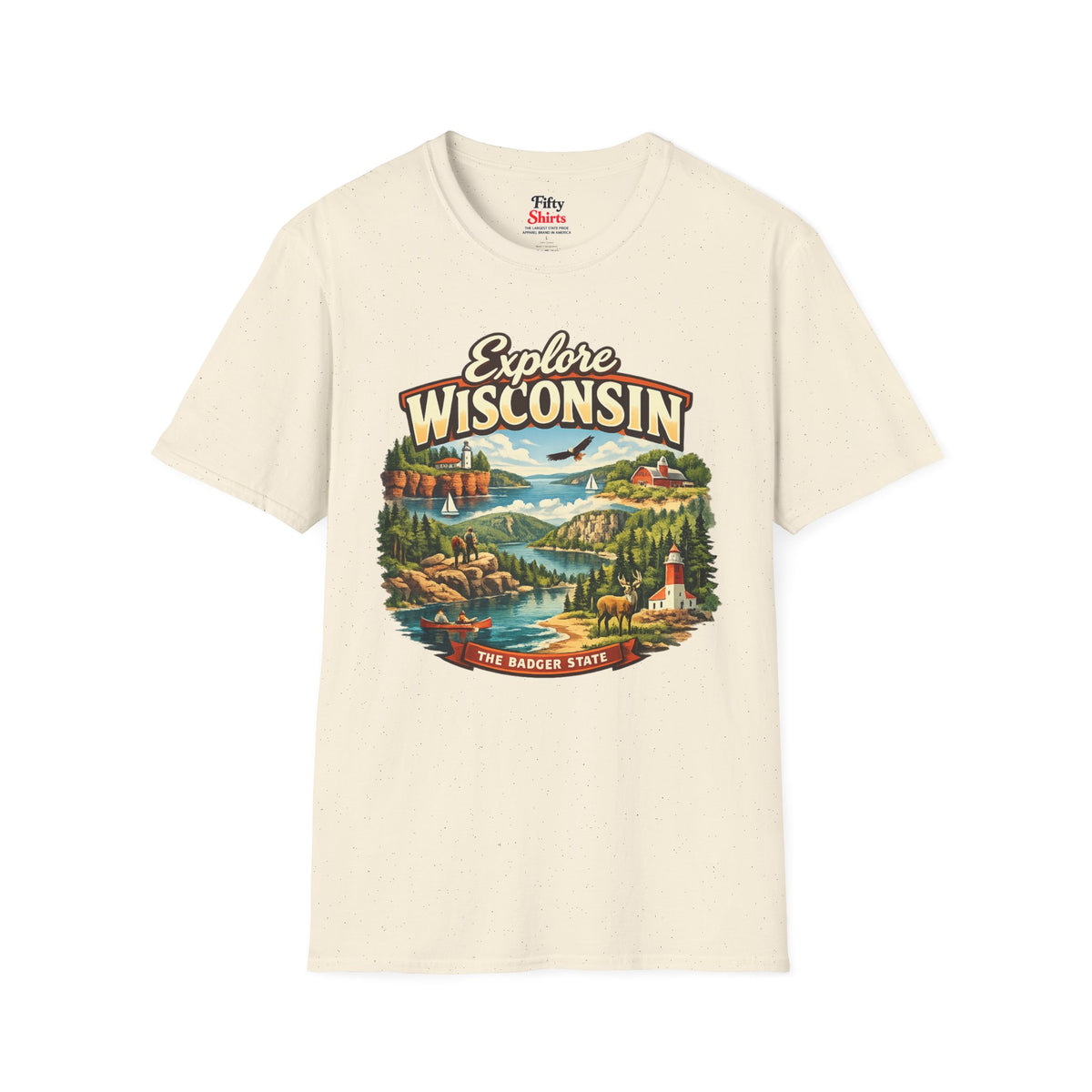 Explore Wisconsin Unisex Softstyle T Shirt State Pride Graphic Tee Collections FS03