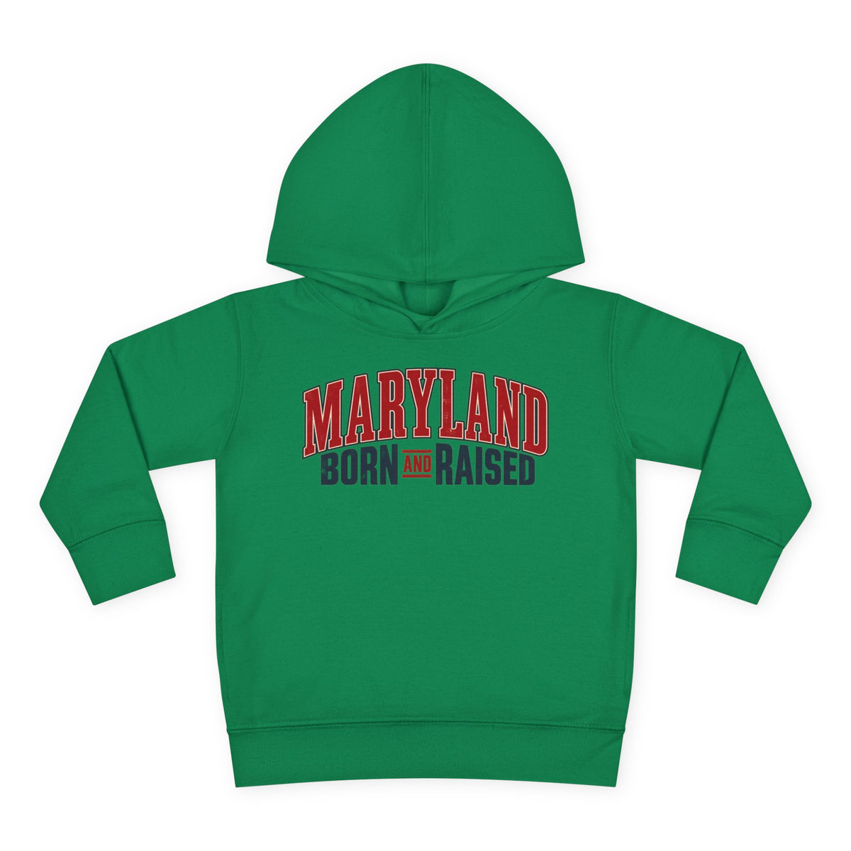 Maryland Born and Raised Timeless Heritage Unisex Toddler Pullover Fleece Hoodie