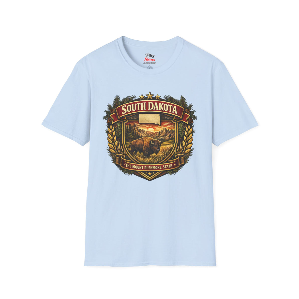South Dakota Heritage Badge Unisex Softstyle T Shirt State Pride Graphic Tee Collections FS03