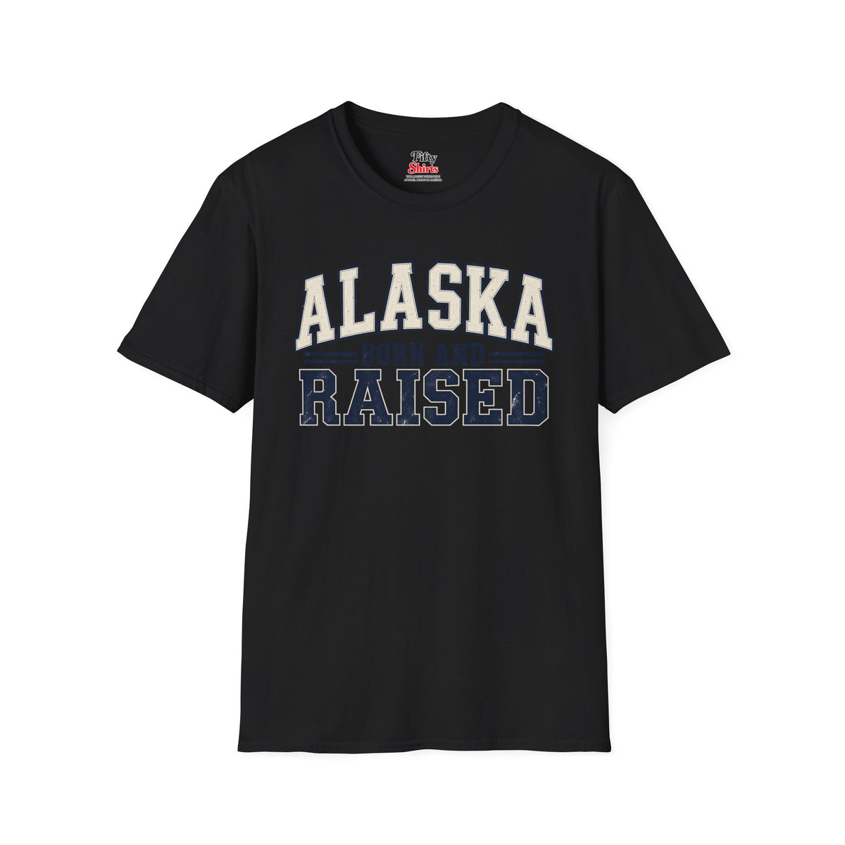 Alaska Born and Raised Unisex Softstyle T Shirt State Name Graphic Tee