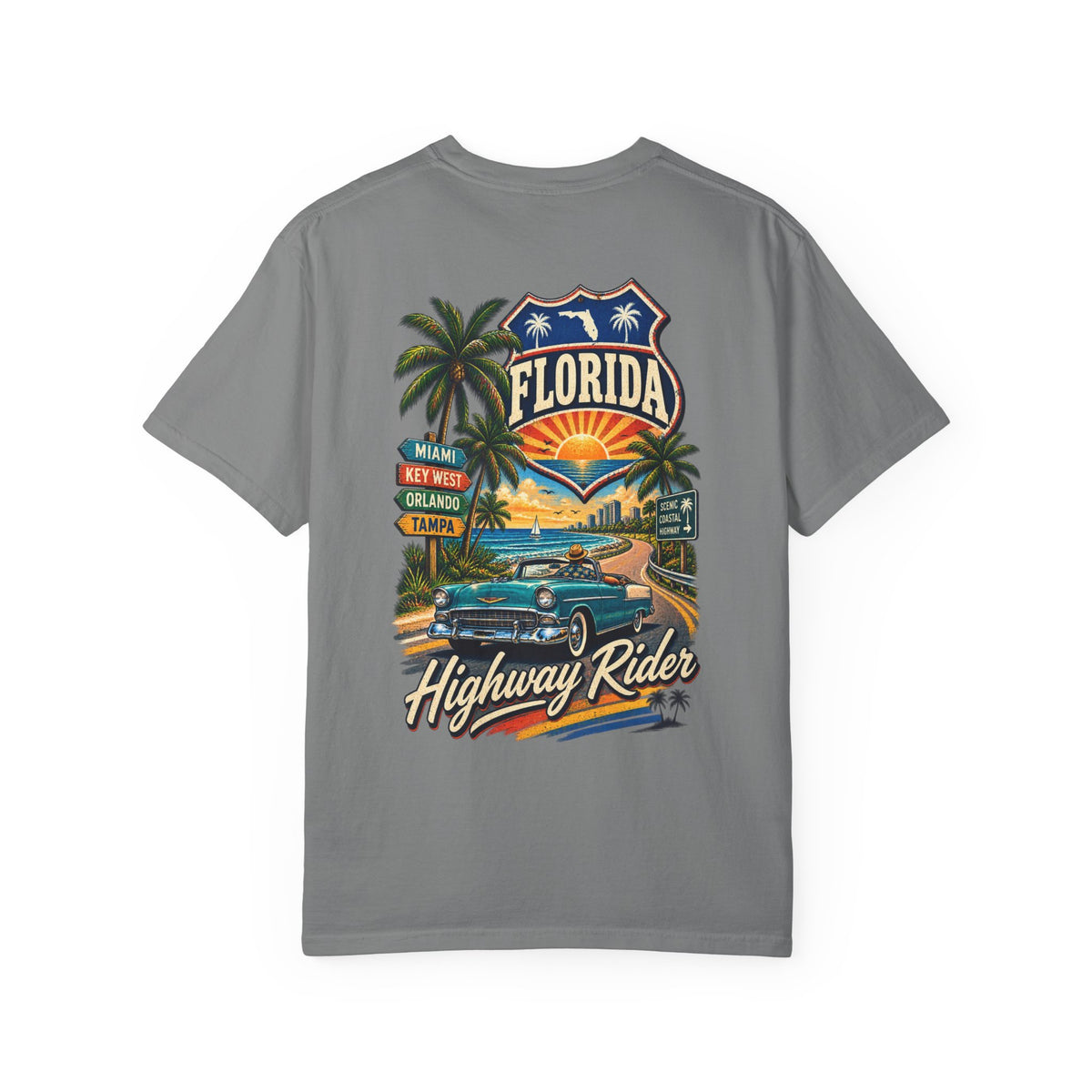 Florida Highway Rider Unisex Comfort Color 1717 Streetwear Graphic Tee