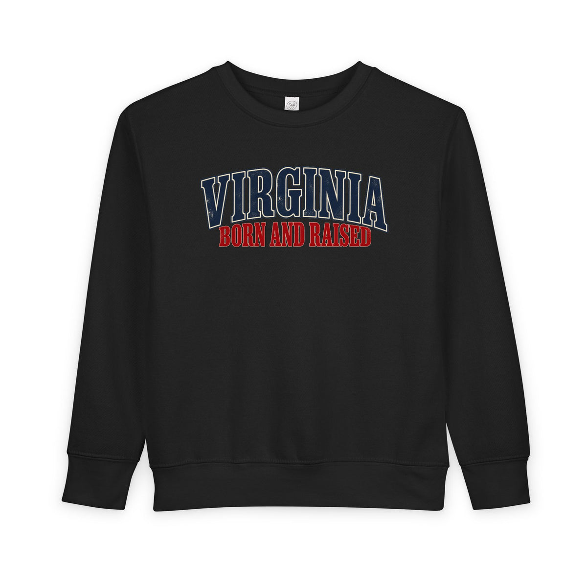 Virginia Born and Raised Southern Heritage Unisex Toddler Sweatshirt