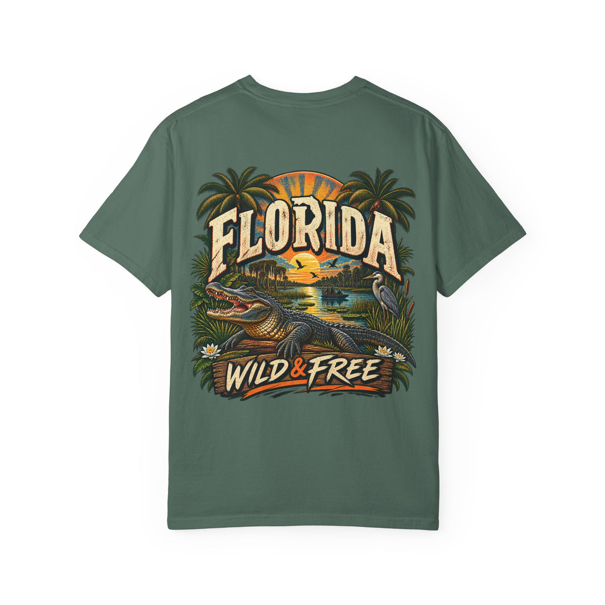Florida Wild & Free Unisex Comfort Color 1717 Streetwear Graphic Tee