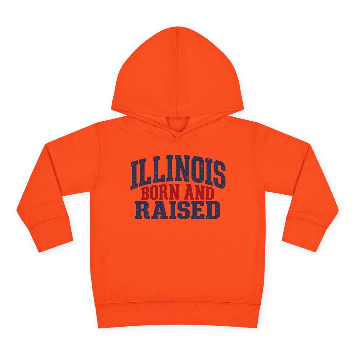 Illinois Born and Raised Bold Hometown Pride Unisex Toddler Pullover Fleece Hoodie