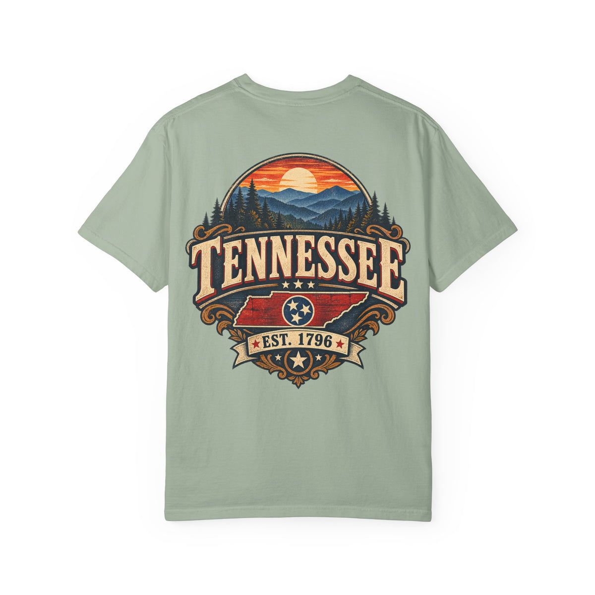 Tennessee Established 1796 Unisex Comfort Color 1717 Streetwear Graphic Tee