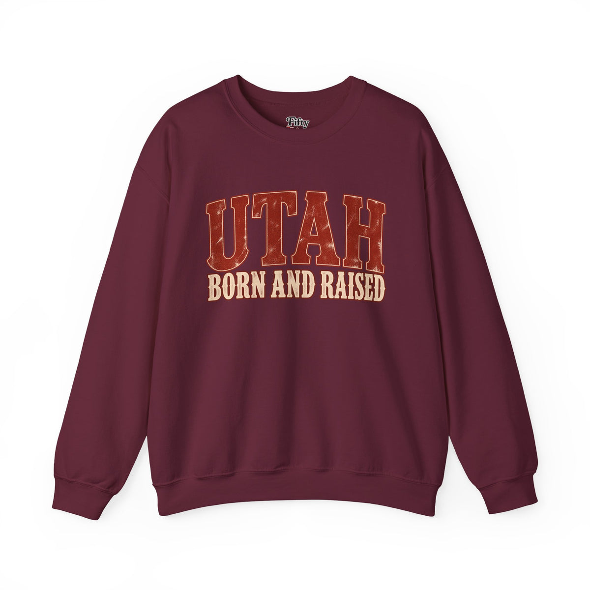 Utah Born and Raised Old-School Souvenir Unisex Sweatshirt Graphic