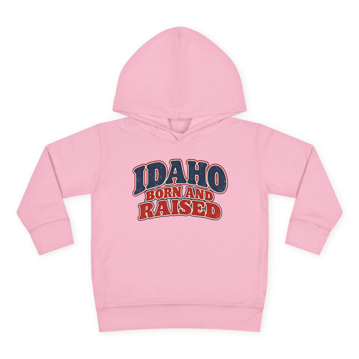 Idaho Born and Raised Retro 1970s Unisex Toddler Pullover Fleece Hoodie
