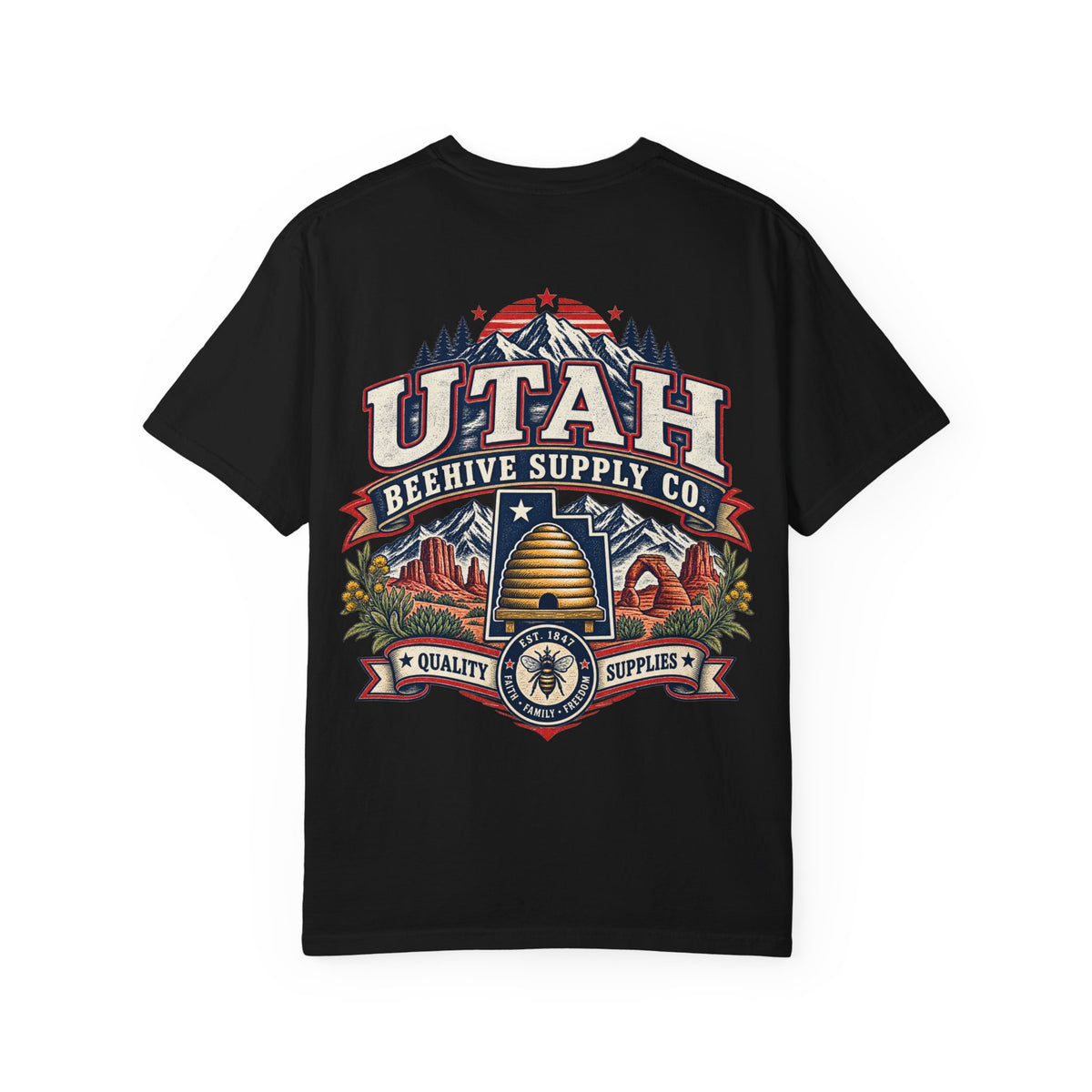 Utah Beehive Supply Co Unisex Comfort Color 1717 Streetwear Graphic Tee