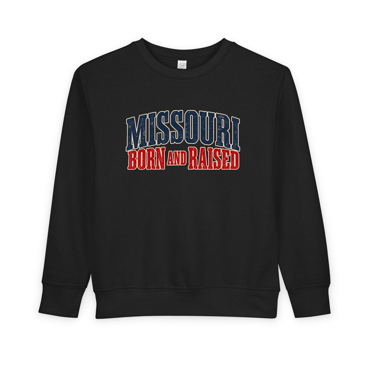 Missouri Born and Raised Midwest Heritage Unisex Toddler Sweatshirt Graphic