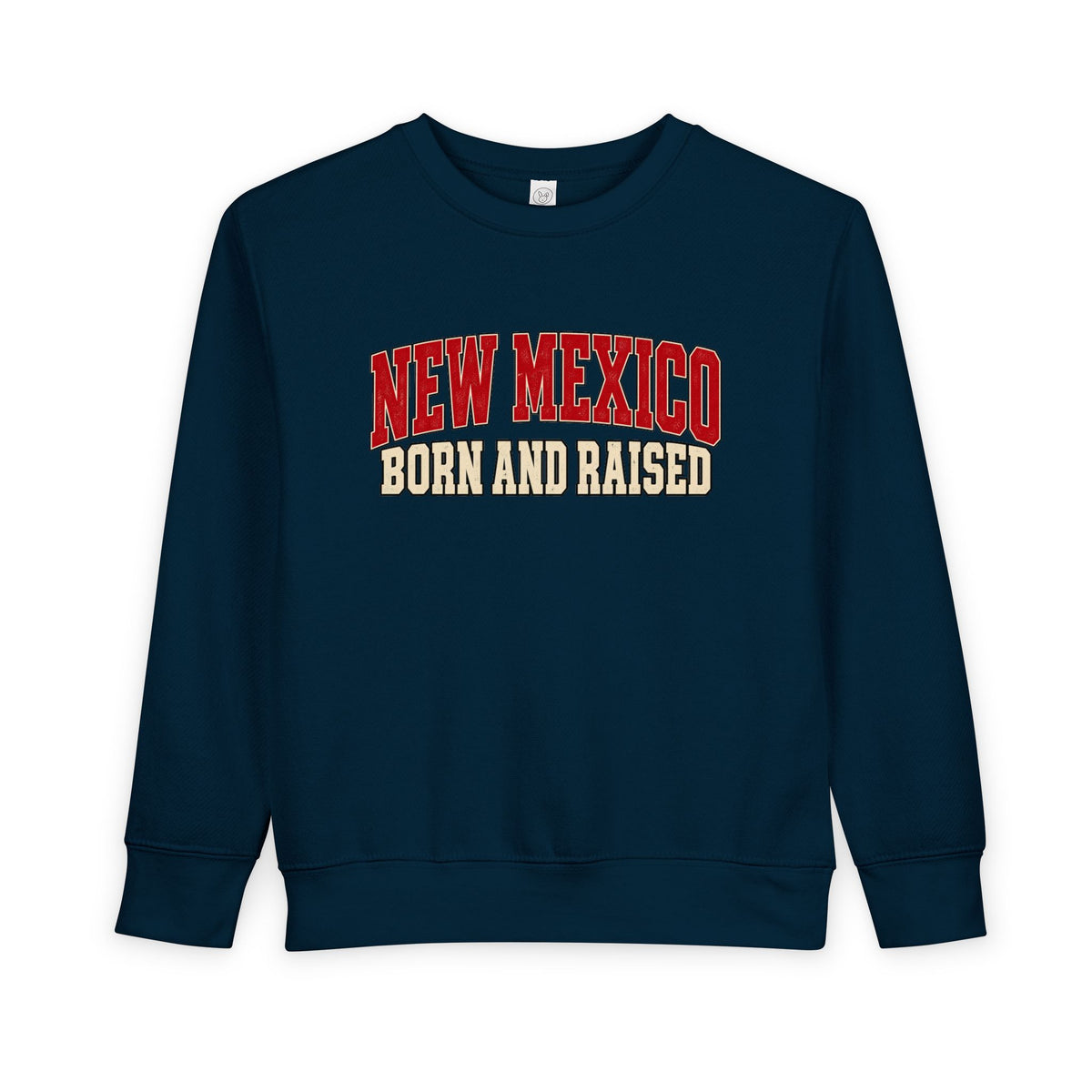 New Mexico Born and Raised Retro Collegiate Unisex Toddler Sweatshirt