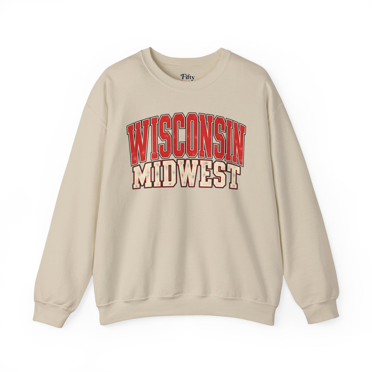 Wisconsin Midwest Unisex Crewneck Sweatshirt State Name Graphic