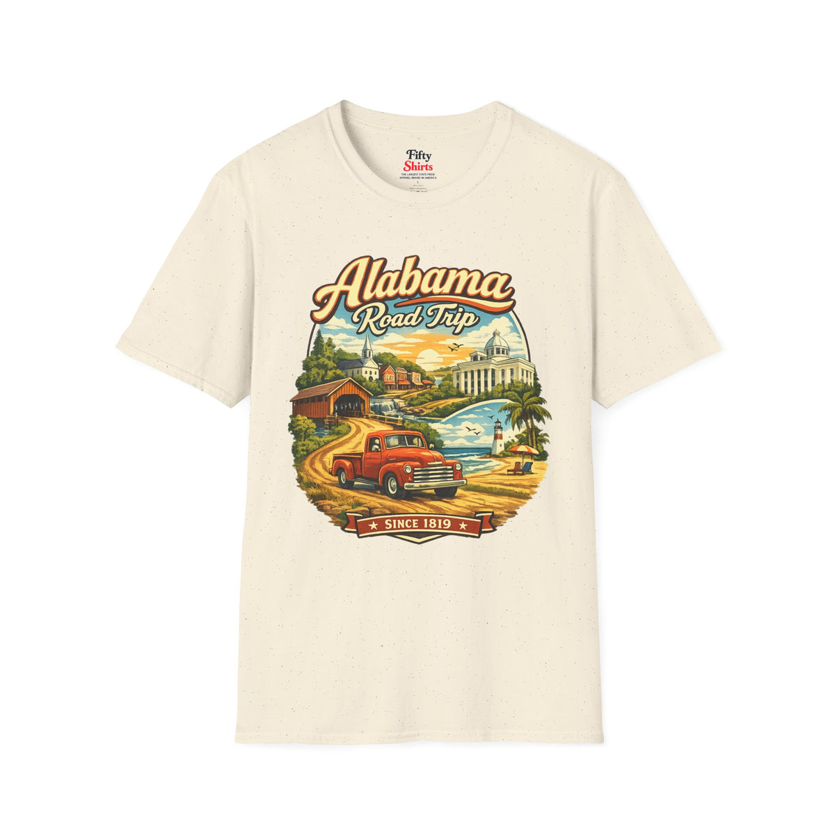 Alabama Road Trip Unisex Softstyle T Shirt State Pride Graphic Tee Collections FS03