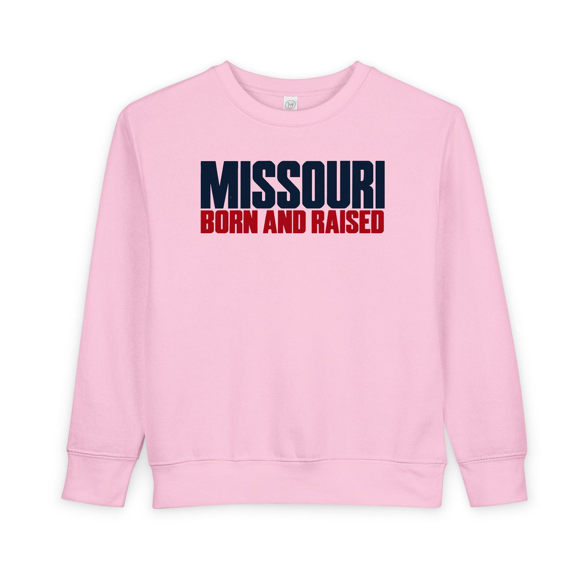 Missouri Born and Raised Modern Streetwear Unisex Toddler Sweatshirt Graphic
