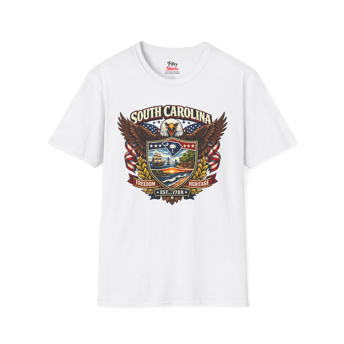 South Carolina Americana Eagle Unisex Softstyle T Shirt State Pride Graphic Tee Collections FS03
