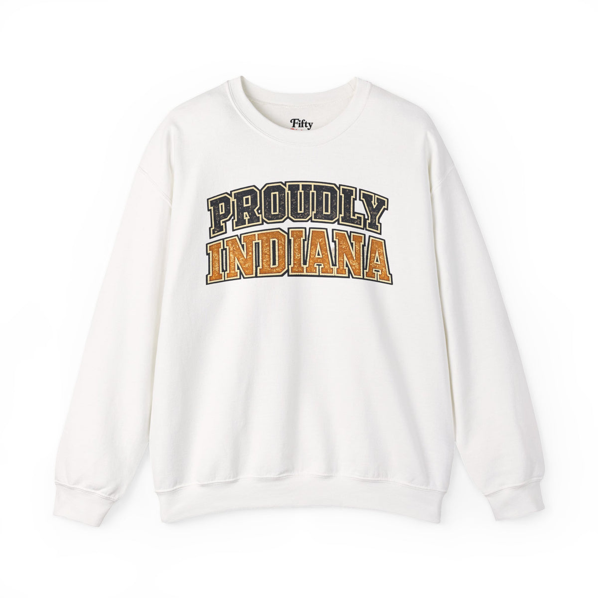 Proudly Indiana Unisex Crewneck Sweatshirt State Name Graphic