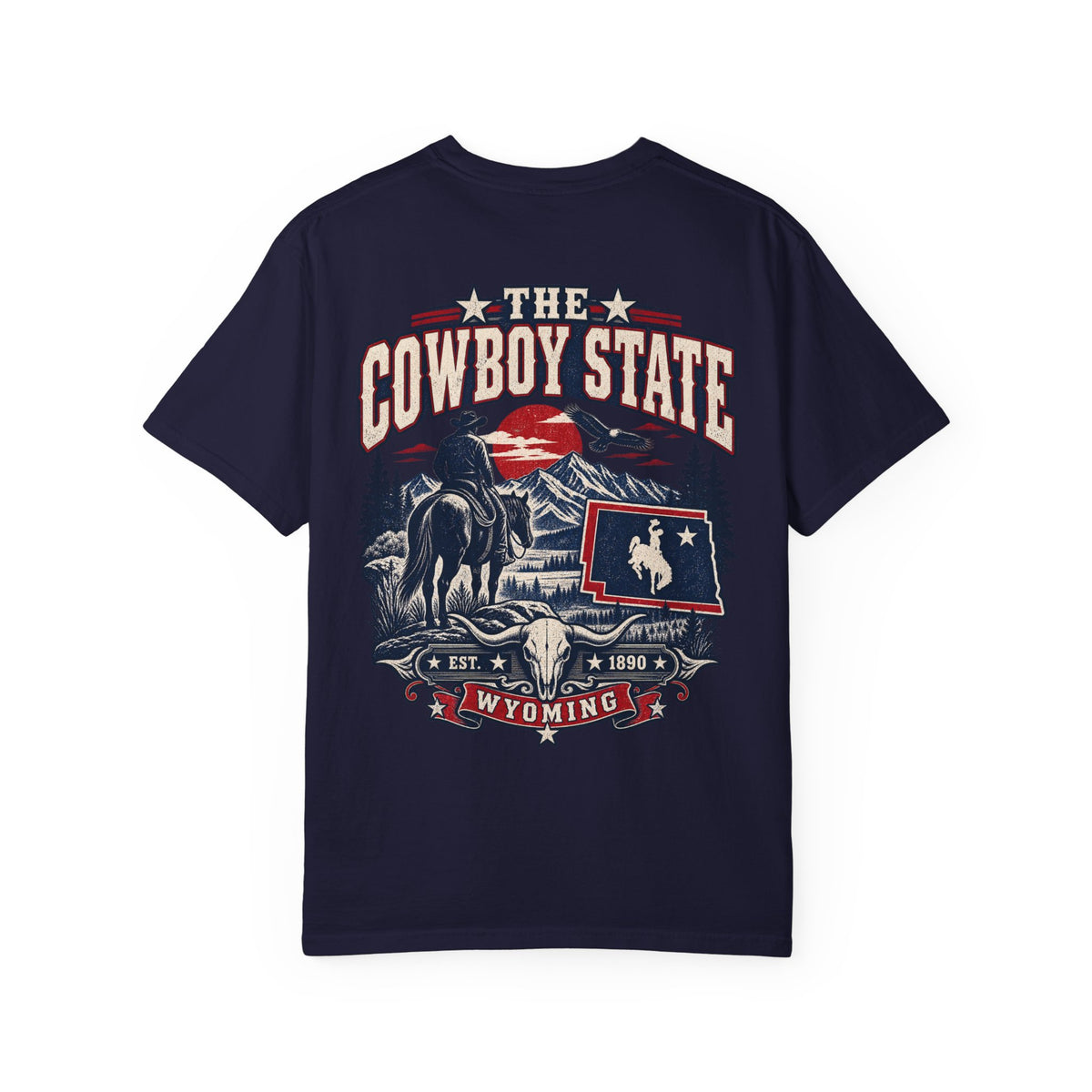 Wyoming The Cowboy State Unisex Comfort Color 1717 Streetwear Graphic Tee