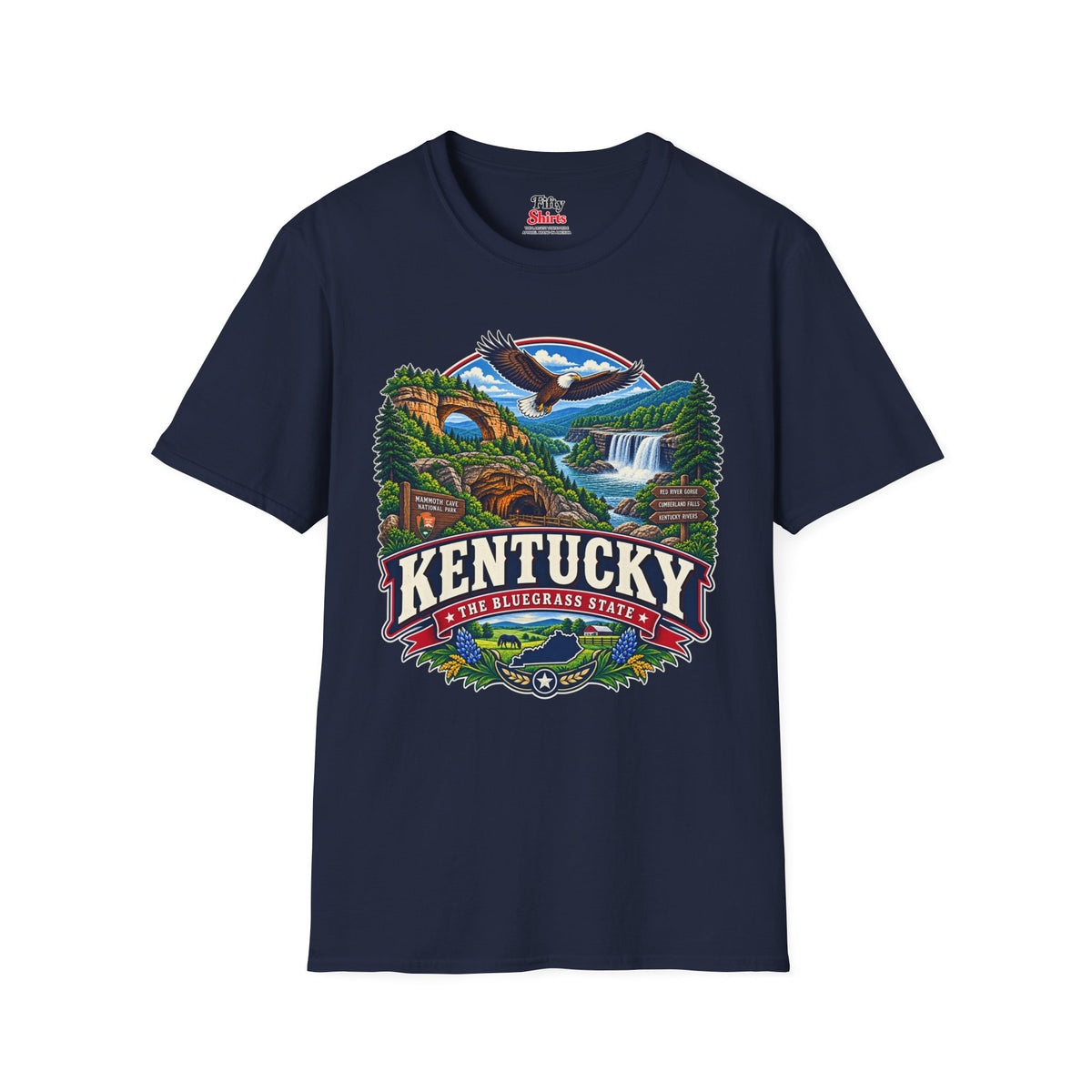 Kentucky Bluegrass State Adventure Unisex Softstyle T Shirt State Pride Graphic Tee Collections FS03