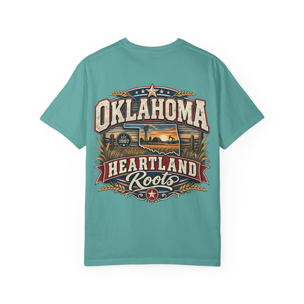 Oklahoma Heartland Roots Unisex Comfort Color 1717 Streetwear Graphic Tee