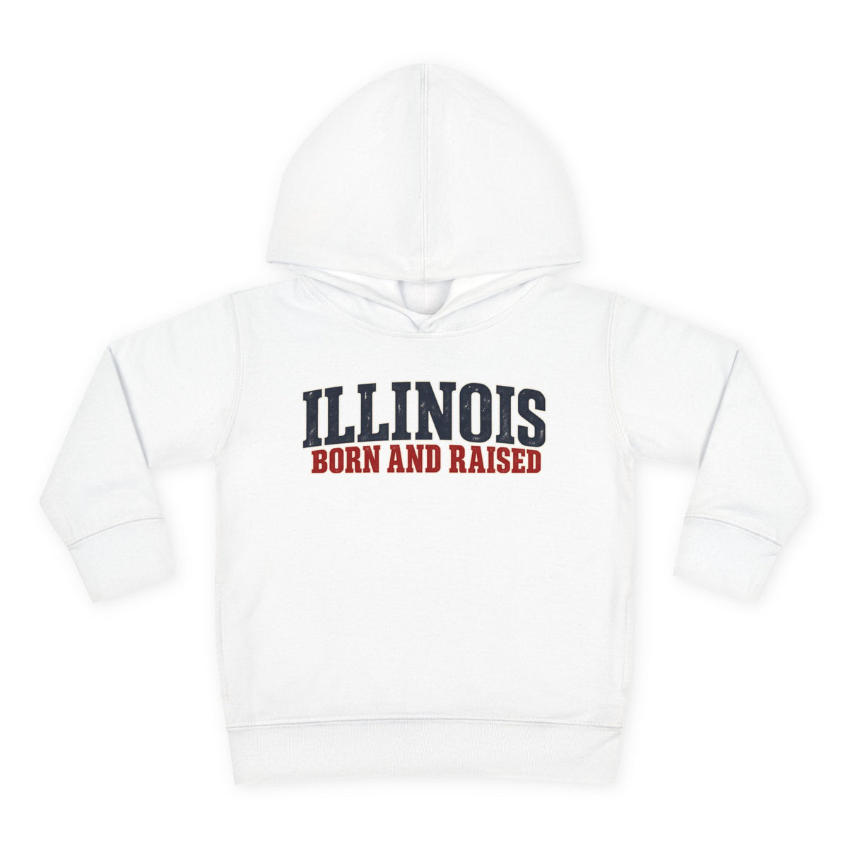 Illinois Born and Raised Midwest Americana Unisex Toddler Pullover Fleece Hoodie