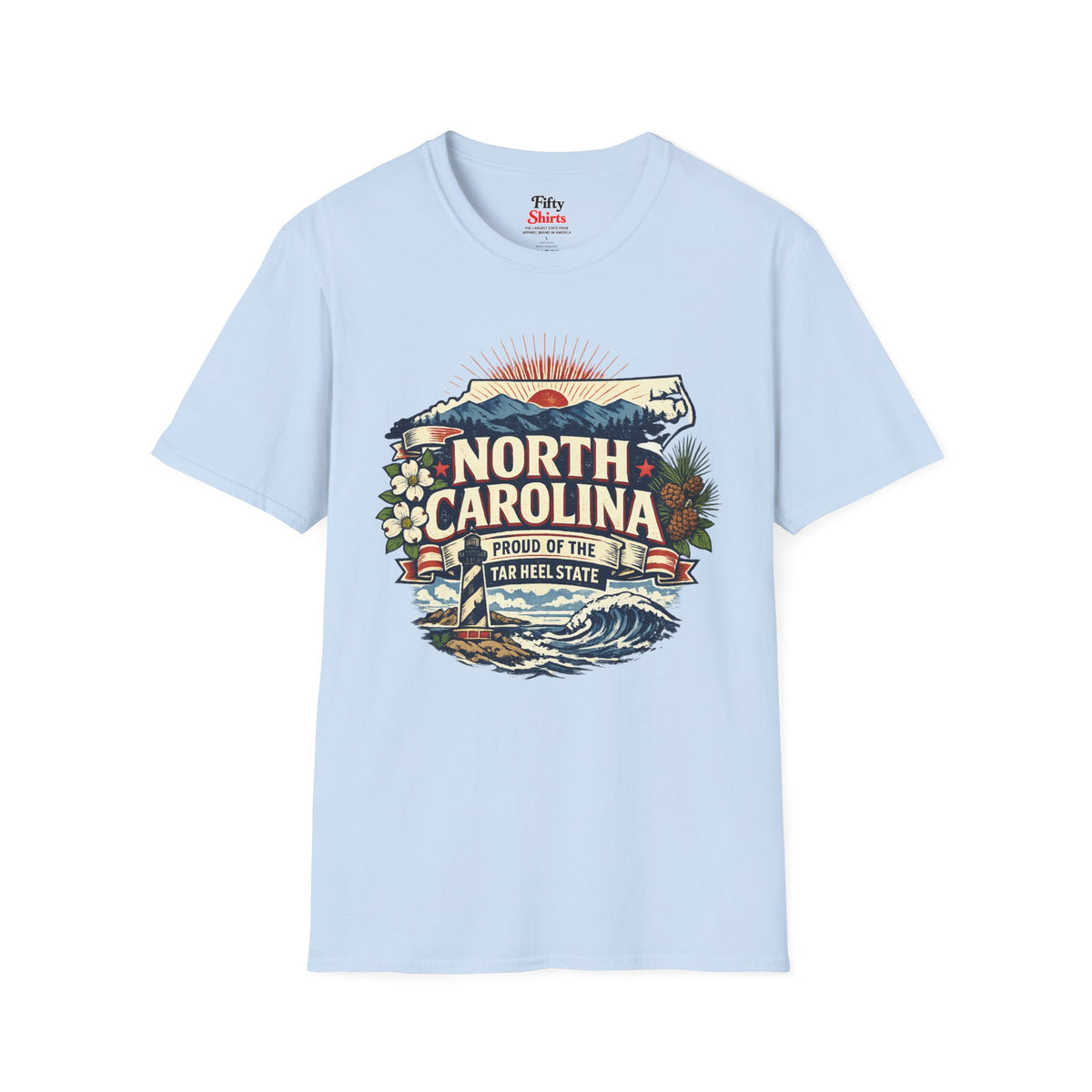 North Carolina State Pride Unisex Softstyle T Shirt State Pride Graphic Tee Collections FS03