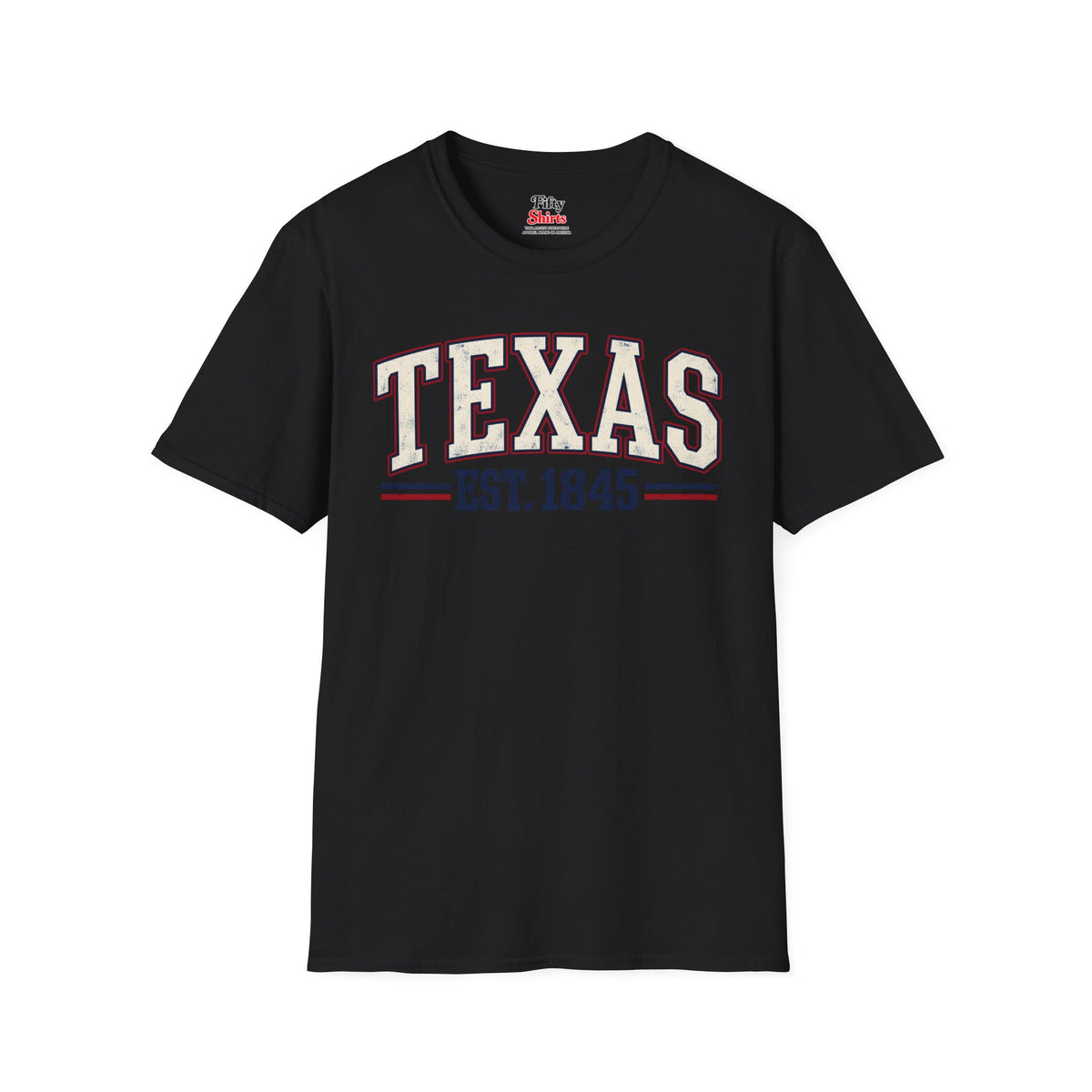 Texas Est. 1845 Unisex Softstyle T Shirt State Name Graphic Tee