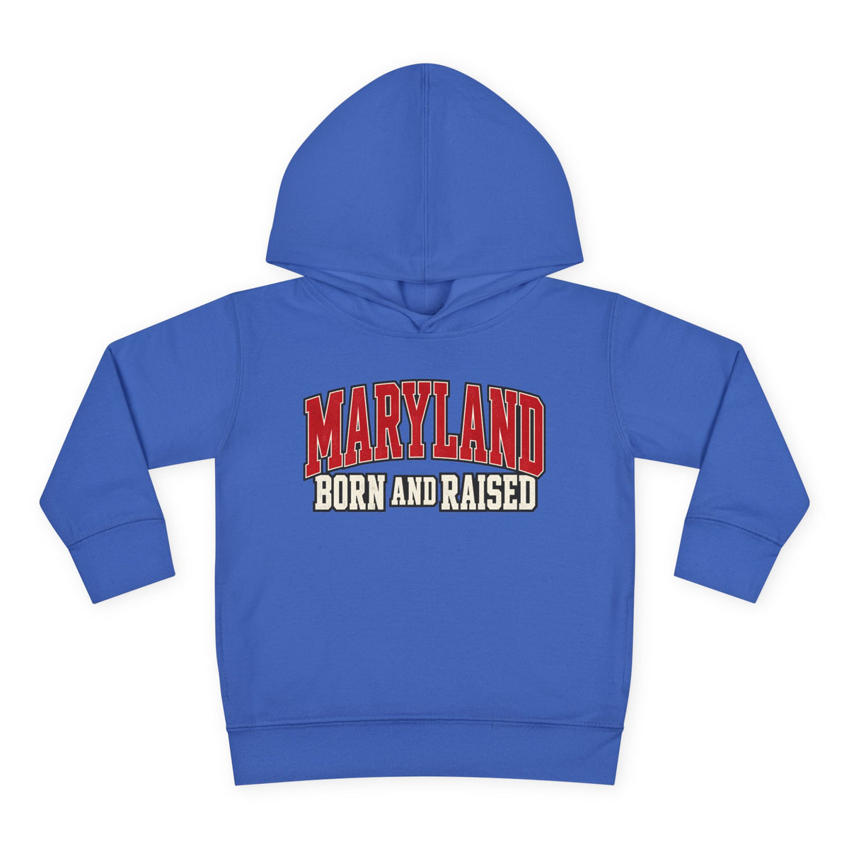 Maryland Born and Raised Bold Athletic Unisex Toddler Pullover Fleece Hoodie