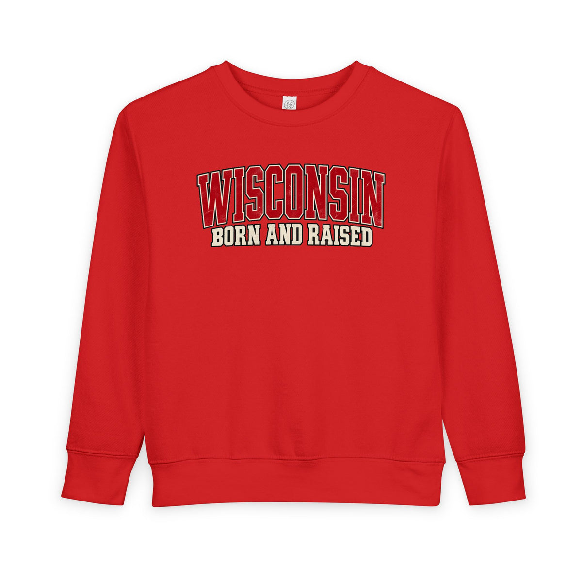 Wisconsin Born and Raised Classic Collegiate Unisex Toddler Sweatshirt