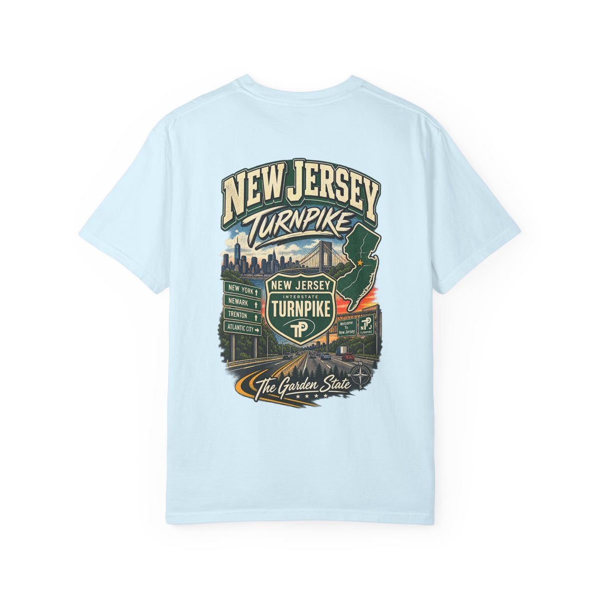 New Jersey Turnpike Unisex Comfort Color 1717 Streetwear Graphic Tee