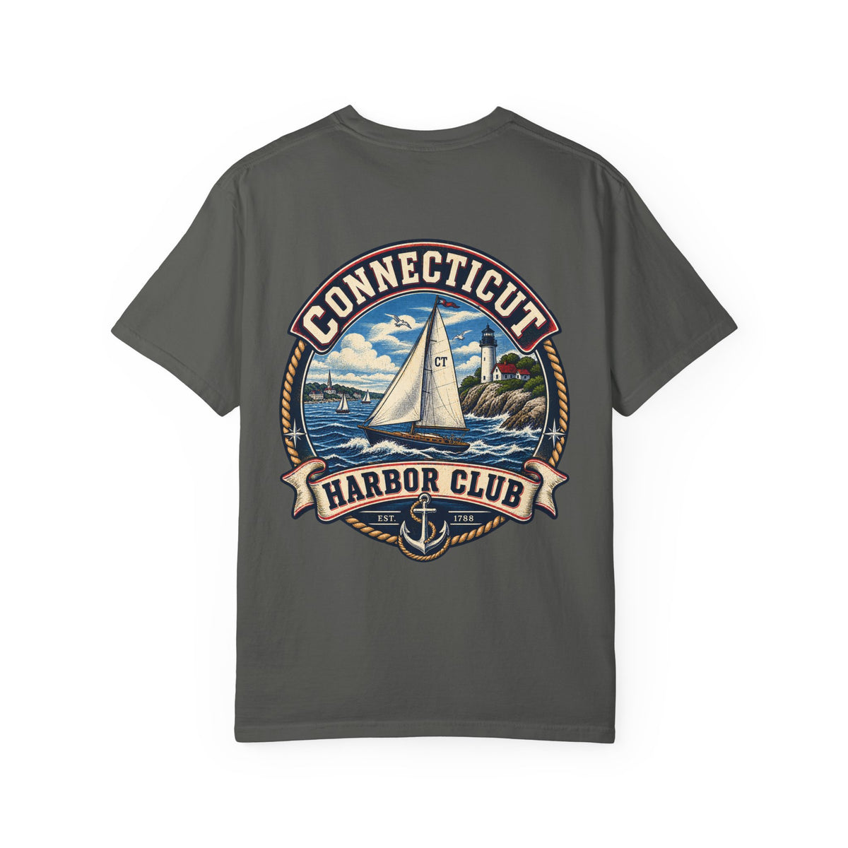 Connecticut Harbor Club Unisex Comfort Color 1717 Streetwear Graphic Tee