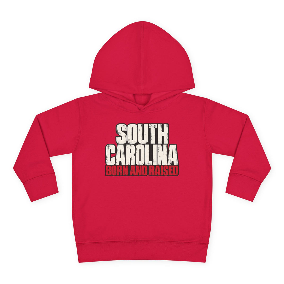 South Carolina Born and Raised Southern Streetwear Unisex Toddler Pullover Fleece Hoodie