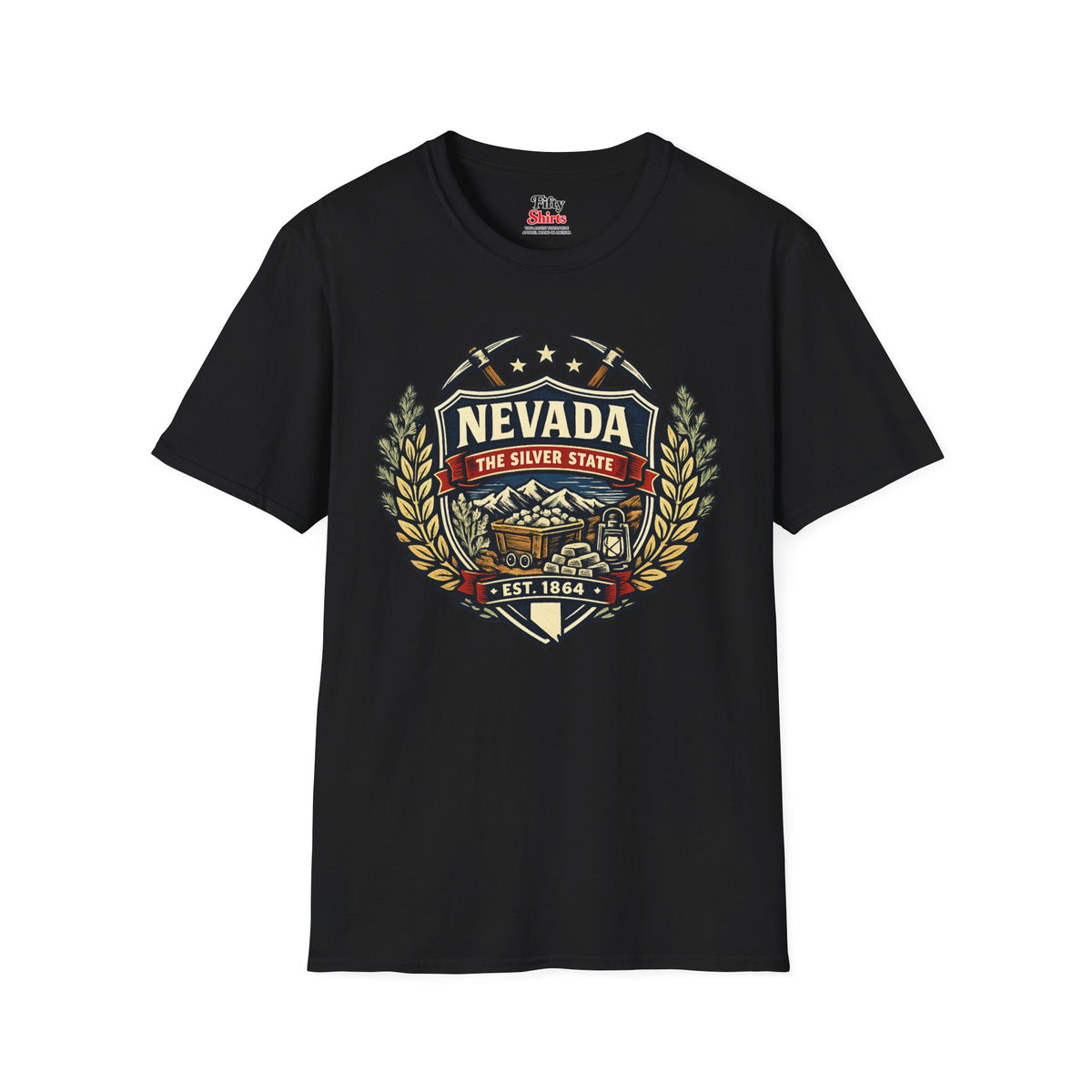 Nevada Heritage Badge Unisex Softstyle T Shirt State Pride Graphic Tee Collections FS03