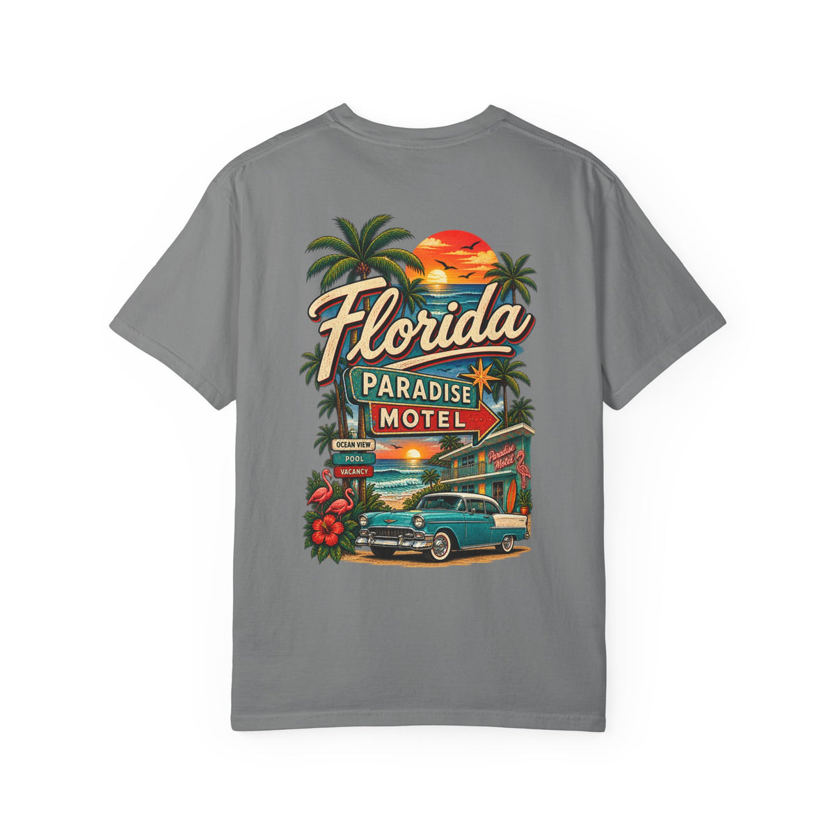 Florida Paradise Motel Unisex Comfort Color 1717 Streetwear Graphic Tee