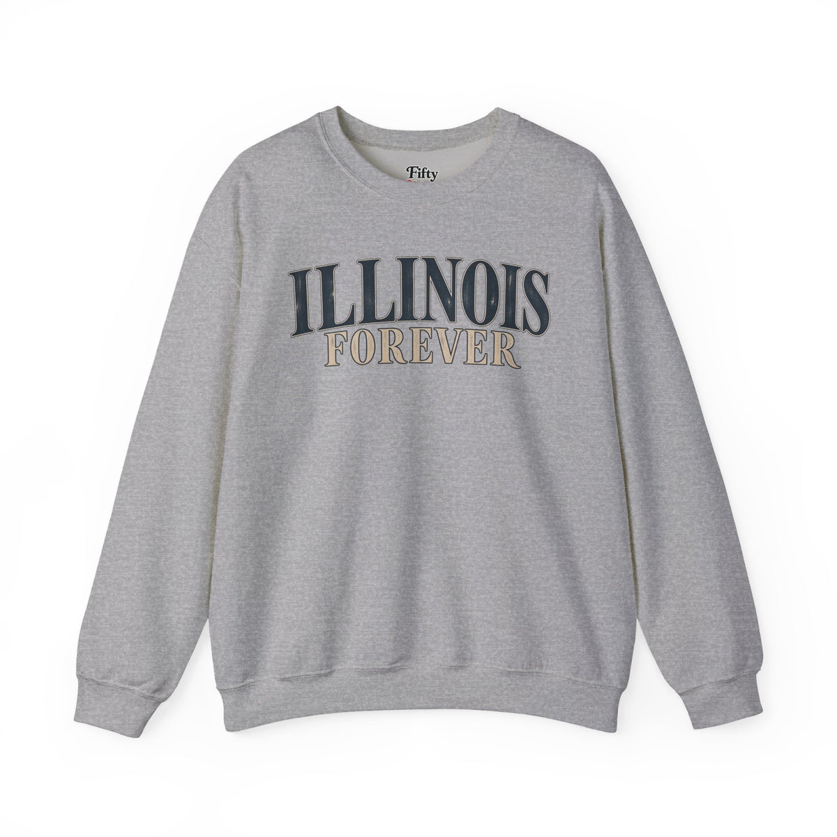 Illinois Forever Unisex Crewneck Sweatshirt State Name Graphic