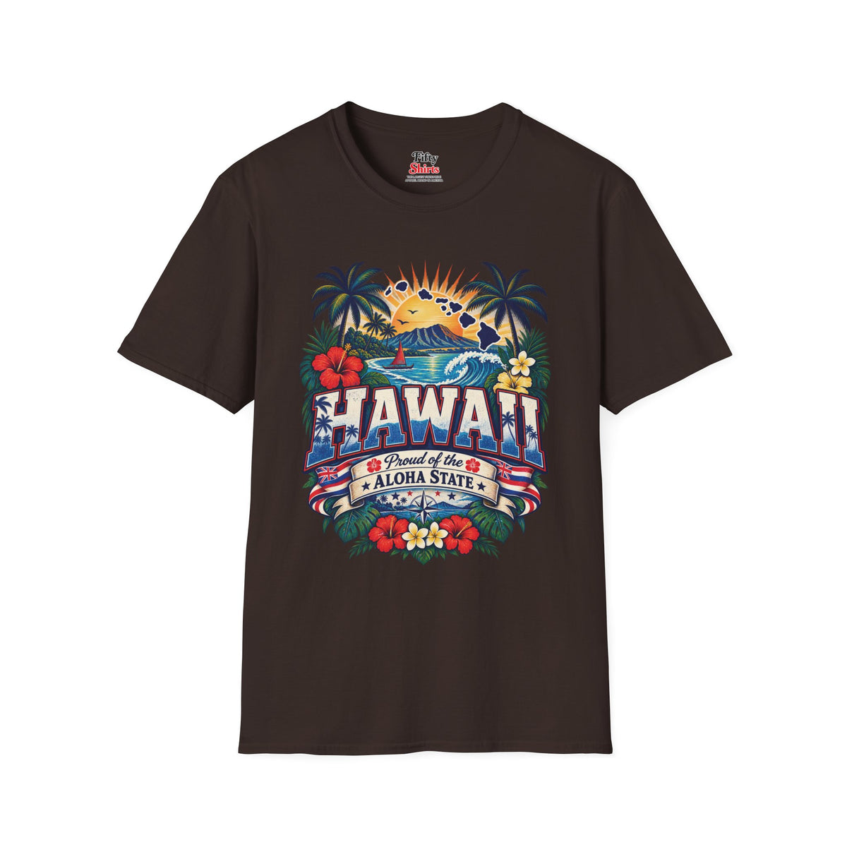 Hawaii State Pride Unisex Softstyle T Shirt State Pride Graphic Tee Collections FS03
